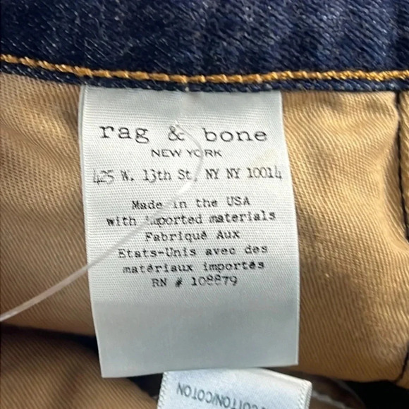 Rag & Bone Doris Cut Off Distressed Denim Shorts Dark Wash Size 24 - Picture 11 of 13